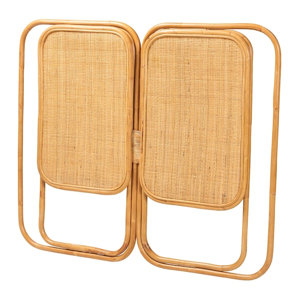 Bali & Pari Gowan Modern Bohemian Natural Brown Rattan King Size Standalone Headboard - 241-13401-ZORO