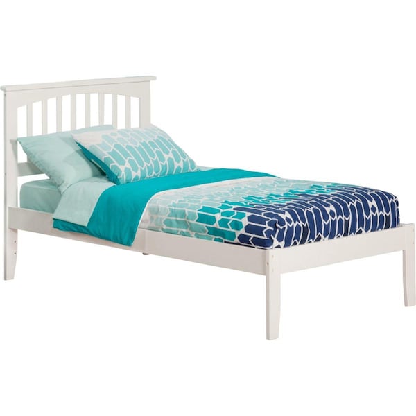 Atlantic Furniture Mission Bed with Open Foot Board, White - Twin Extra Large - AR8711002