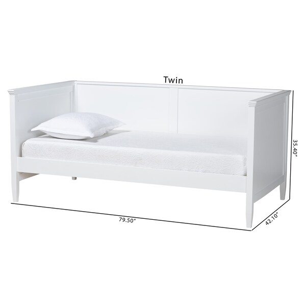 Baxton Studio Viva Classic and Traditional White Finished Wood Twin Size Daybed - 224-12600-ZORO