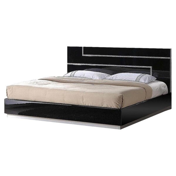 Kd Gabinetes Bardelona Queen Bed Bardelona Black Platform Contemporary Queen Bed - KD2815147
