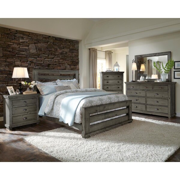 Procomfort P600-34-35-78 Bedroom Upholstered Bed, Distressed Dark Grey - Queen Size - PR2480715