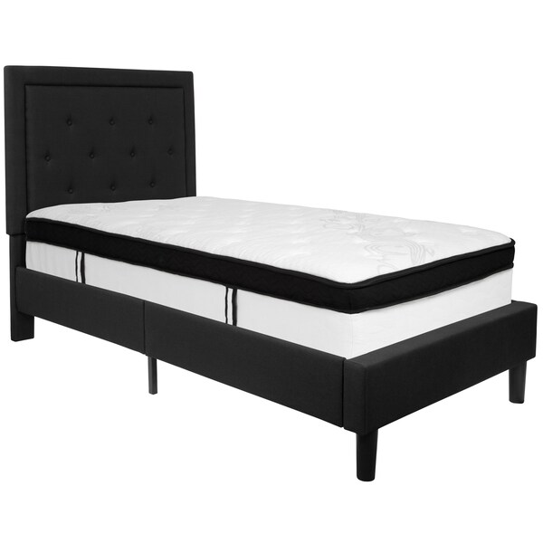 Flash Furniture Twin Platform Bed Set, Black - SL-BMF-21-GG