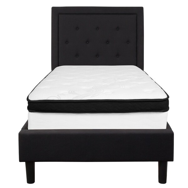 Flash Furniture Twin Platform Bed Set, Black - SL-BMF-21-GG