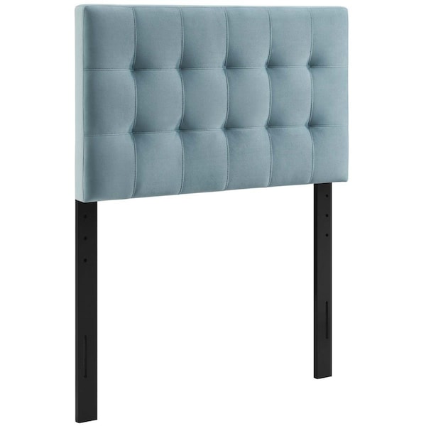 Modway Furniture Lily Biscuit Tufted Performance Velvet Headboard, Light Blue - Twin Size - MOD-6118-LBU
