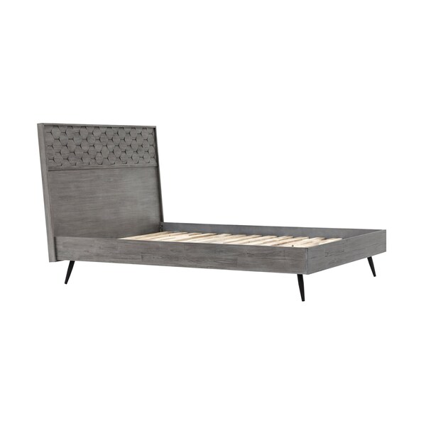 Armen Living Makena King Platform Frame Bed in Gray Acacia Wood - LCMKBDTGKG