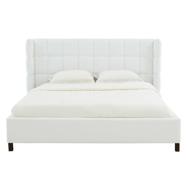 Safavieh SFV4753B-Q-3-3 Emerson Grid Tufted Bed, White - Queen Size - SFV4753B-Q-3/3