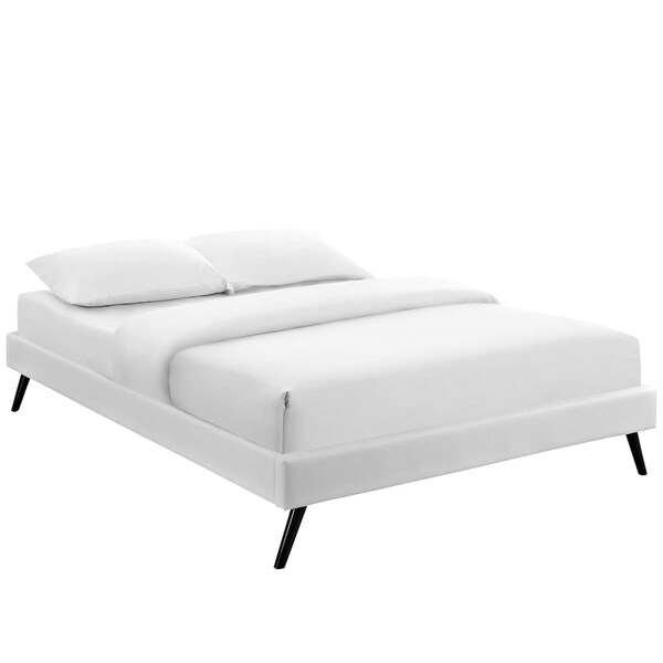 Modway Furniture Loryn Full Vinyl Bed Frame with Round Splayed Legs - White, 13 x 57.5 x 80.5 in. - MOD-5888-WHI