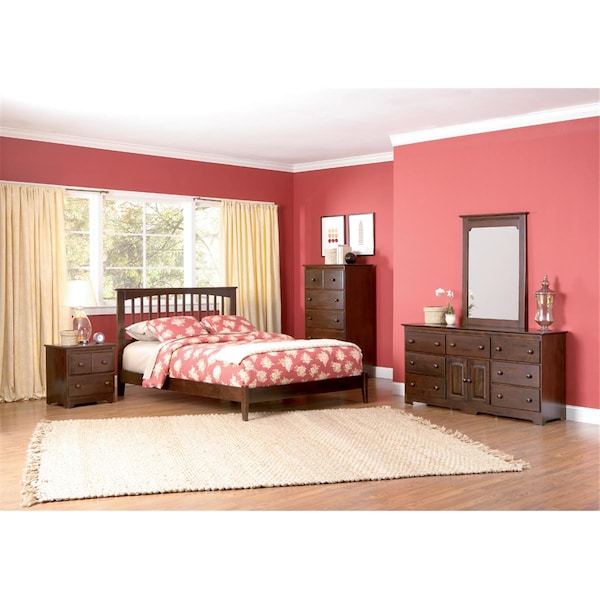 Atlantic Furniture Brooklyn Open Foot Bed - Antique Walnut, Full Size - AP9031004