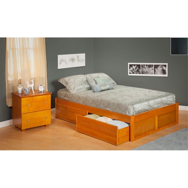 Atlantic Furniture Atlantic Furniture AR8042111 Urban Concord Queen Size with a Flat Panel Foot Board and Urban Bed Drawers in an Espresso Finish - AR8042111