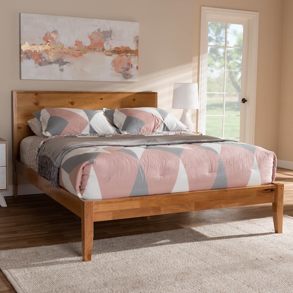 Baxton Studio Marana Modern Oak and Pine Finished Wood King Size Platform Bed - 147-8084