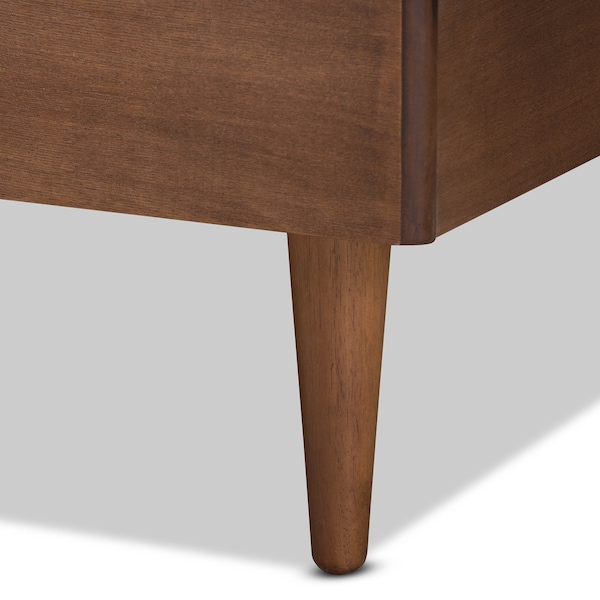 Baxton Studio Nicola Mid-Century Modern Transitional Ash Walnut Finished Wood Queen Size Platform Bed - 180-11156-9814-ZORO