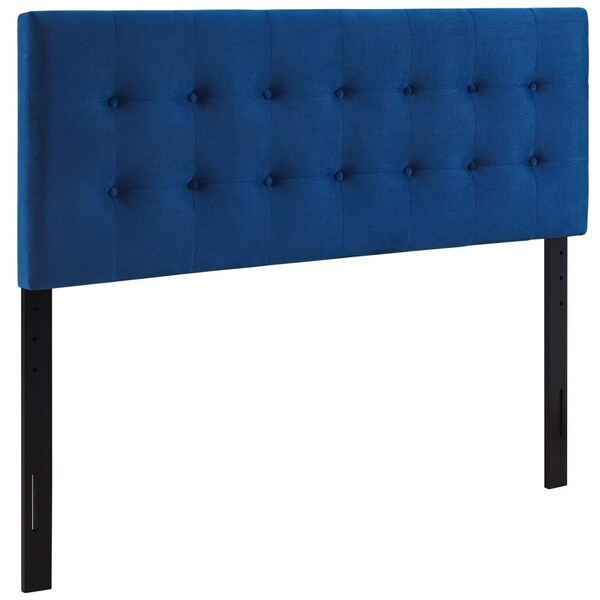 Modway Furniture Emily Biscuit Tufted Performance Velvet Headboard, Navy - Queen Size - MOD-6116-NAV
