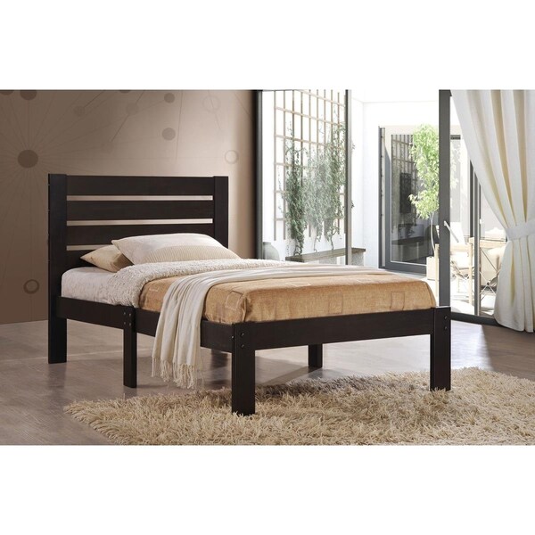 Salle De Bain Usa 39 x 78 x 58 in. Poplar Wood Full Bed - Espresso - SA2474555