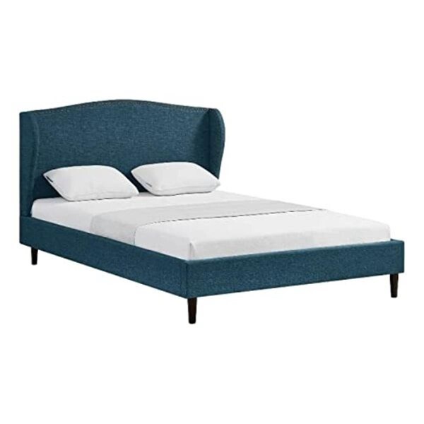 Comfortcorrect Adelyne Linen Platform Bed for Unisex, Navy - Queen Size - CO3645395