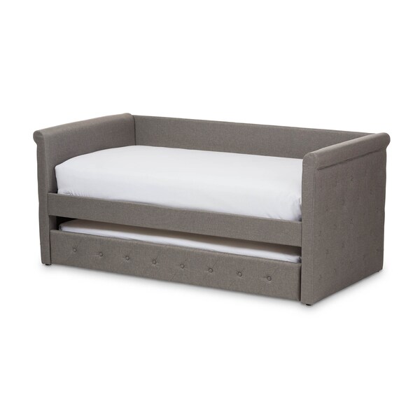 Baxton Studio Alena Modern Light Grey Daybed with Trundle - 135-7434