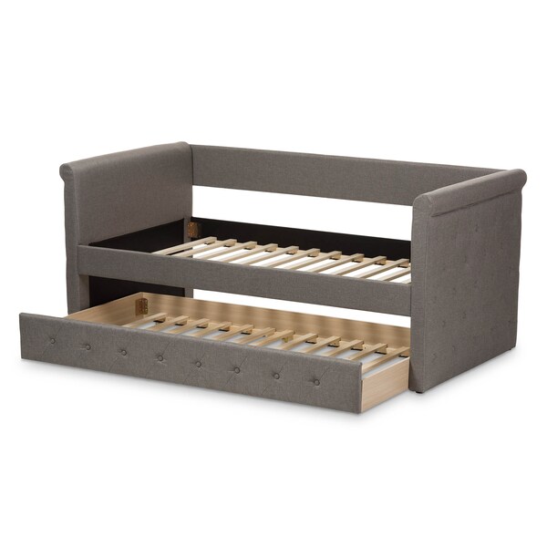 Baxton Studio Alena Modern Light Grey Daybed with Trundle - 135-7434