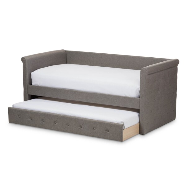 Baxton Studio Alena Modern Light Grey Daybed with Trundle - 135-7434