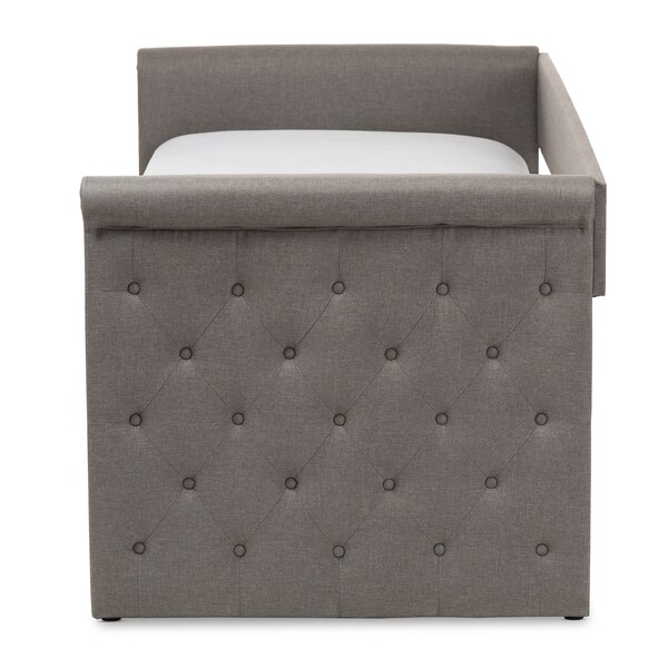 Baxton Studio Alena Modern Light Grey Daybed with Trundle - 135-7434