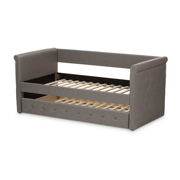Baxton Studio Alena Modern Light Grey Daybed with Trundle - 135-7434