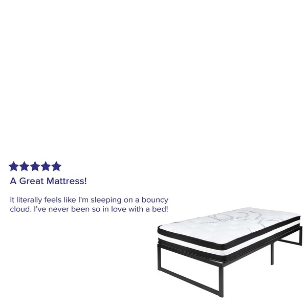 Flash Furniture Twin Platform Bed Frame and 12" Mattress Set - XU-BD10001-10PSM-T-GG