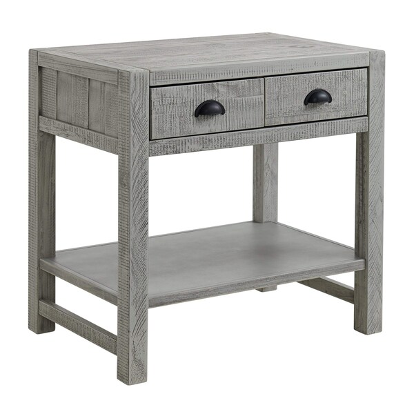 Alaterre Furniture Arden 4-Pc Bedroom Set w/King Bed, 2-Drwr Nightstand w/open shelf, 5-Drwr Chest, 6-Drwr Dresser, Gry - ANAN02344032