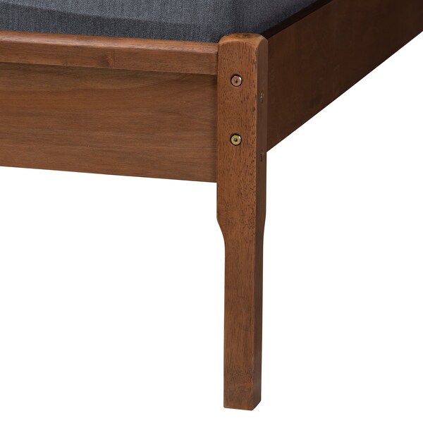Baxton Studio Eridian MidCentury Modern Walnut Brown Finished Wood and Natural Rattan King Size Platform Bed - 222-11892-ZORO