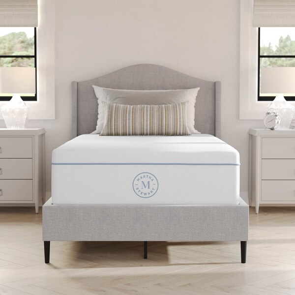 Martha Stewart SleepComplete 12 Inch Twin Medium Firm Hybrid Pocket Spring and Foam Dual-Action Cooling Mattress - CL-MODE1-12T-MS