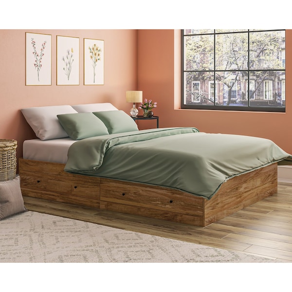 Sauder Cannery Bridge Queen Storage Bed Sm A2 , Accommodates queen-size mattress - 430281