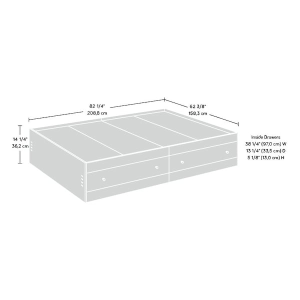 Sauder Cannery Bridge Queen Storage Bed Sm A2 , Accommodates queen-size mattress - 430281