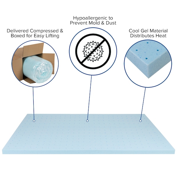 Flash Furniture 12" King Mattress, 14" Bed frame & 3" Topper Set - XU-BD10-12PSM2M35-K-GG