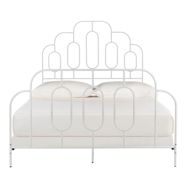 Safavieh Paloma Metal Retro Bed - White - 61.875 x 82.25 x 59 in. - BED6201B-Q