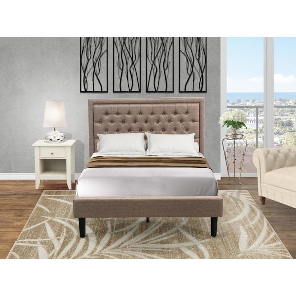 East West Furniture 2 Piece Kendall Full Size Bedroom Set - Black - KD16F-1GA0C