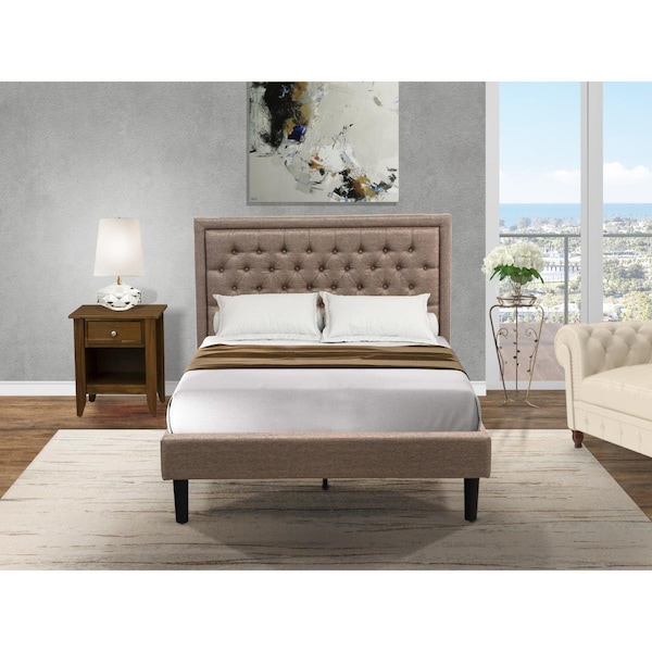 East West Furniture 2 Piece Kendall Full Size Bedroom Set - Black - KD16F-1GA08