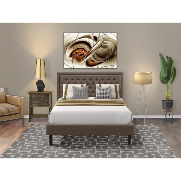East West Furniture 2 Piece Kendall Queen Size Bedroom Set - Black - KD18Q-1VL07