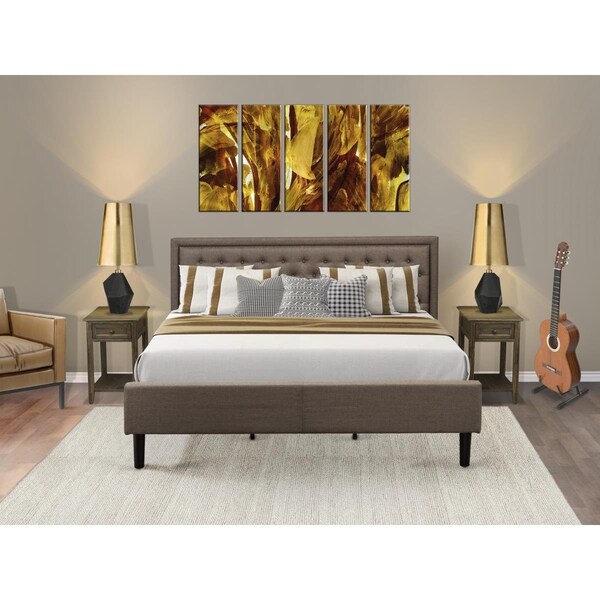 East West Furniture 3 Piece Kendall King Size Bedroom Set - Black - KD18K-2DE07