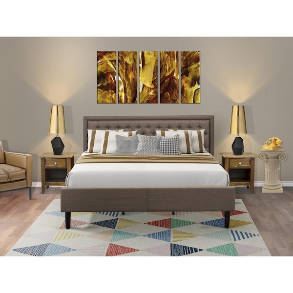 East West Furniture 3 Piece Kendall Bedroom Set - Black - KD18K-2GA08