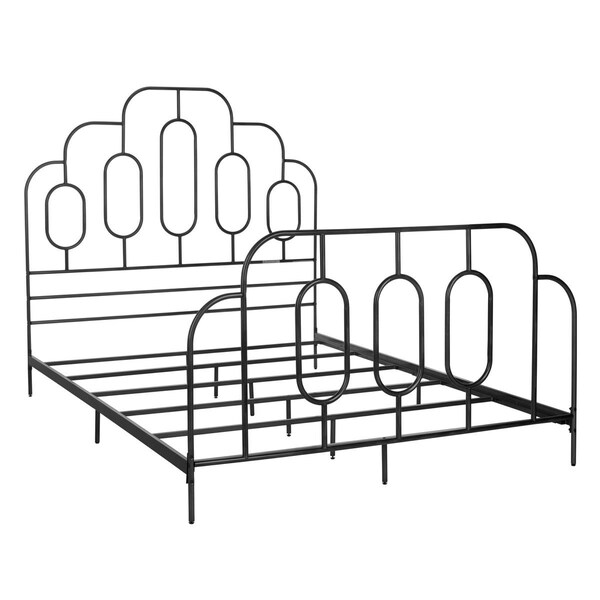 Safavieh Paloma Metal Retro Bed - Black - 55.875 x 77.25 x 59 in. - BED6201A-F