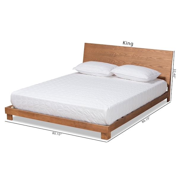 Baxton Studio Haines Modern and Contemporary Walnut Brown Finished Wood Full Size Platform Bed - 184-11051-ZORO