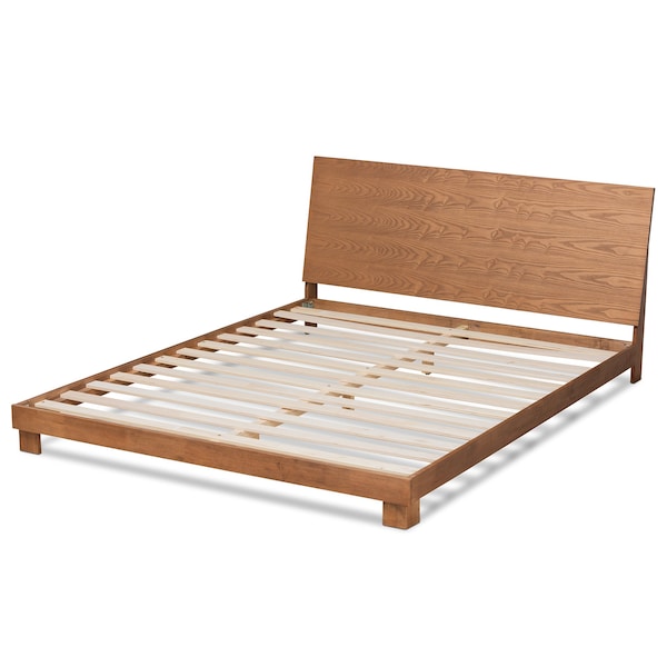 Baxton Studio Haines Modern and Contemporary Walnut Brown Finished Wood Full Size Platform Bed - 184-11051-ZORO