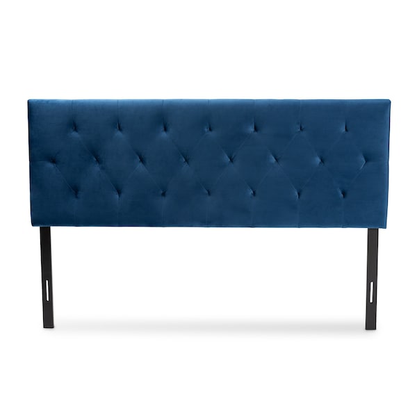 Baxton Studio Felix ModernNavy Blue Velvet Upholstered Headboard-King - 198-12409-ZORO