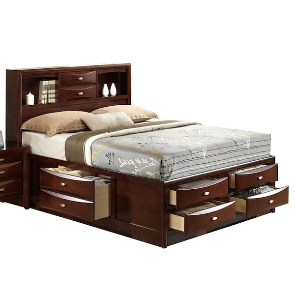 Global Furniture Usa Transitional  Linda Merlot Queen Bed - 3021