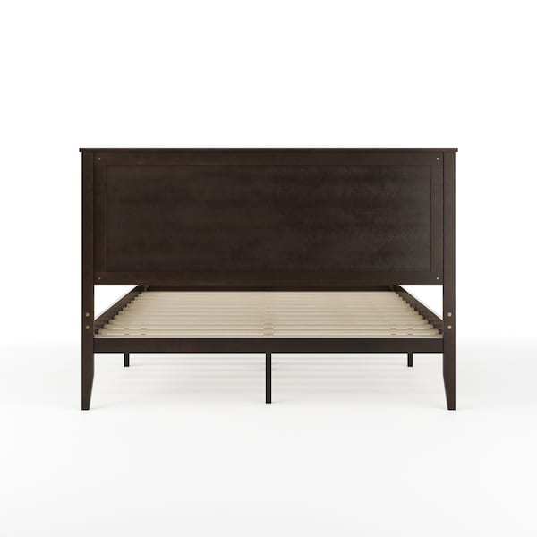 Martha Stewart Corbin Queen Size Solid Wood Platform Bed w/Wooden Headboard and Footboard, Dark Brown - MG-090026-Q-DKBRN-MS