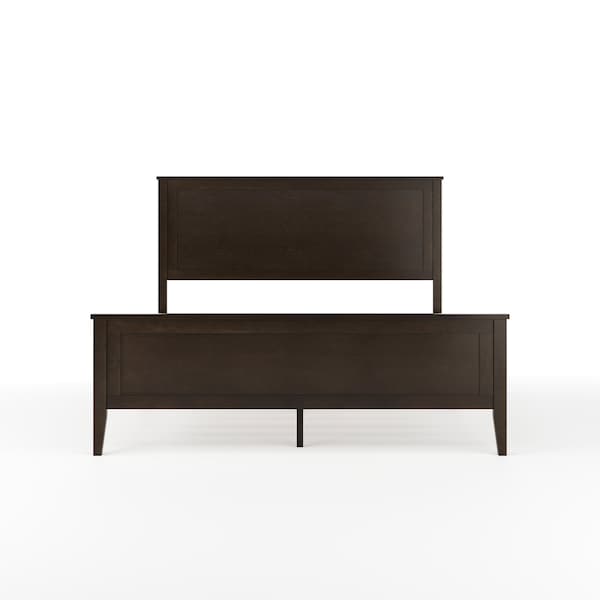 Martha Stewart Corbin Queen Size Solid Wood Platform Bed w/Wooden Headboard and Footboard, Dark Brown - MG-090026-Q-DKBRN-MS