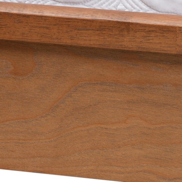 Baxton Studio Blossom Classic and Traditional Ash Walnut Finished Wood and Rattan Queen Size Platform Bed - 236-12769-ZORO