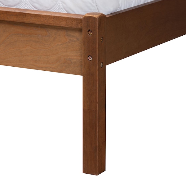 Baxton Studio Blossom Classic and Traditional Ash Walnut Finished Wood and Rattan Queen Size Platform Bed - 236-12769-ZORO