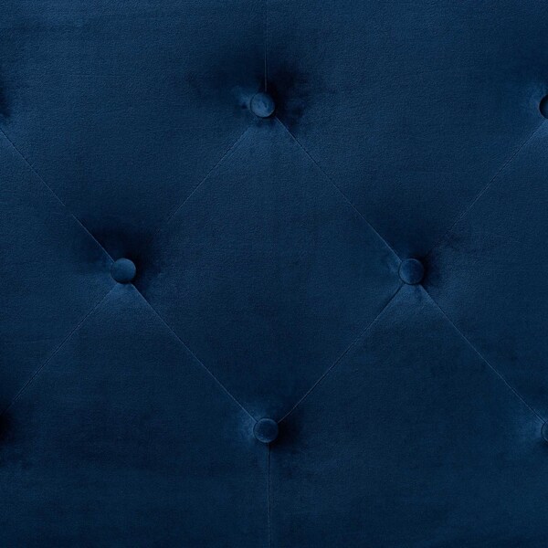 Baxton Studio Leone ModernNavy Blue Velvet Upholstered Headboard-Queen - 198-12420-ZORO