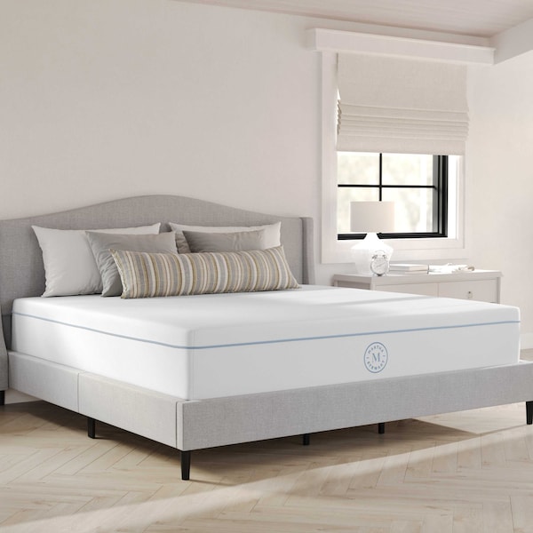 Martha Stewart SleepComplete 12 Inch King Medium Firm Hybrid Pocket Spring and Foam Dual-Action Cooling Mattress - CL-MODE1-12K-MS