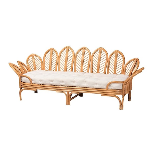Bali & Pari Loften Bohemian Light Honey Rattan Daybed - 246-13597-ZORO