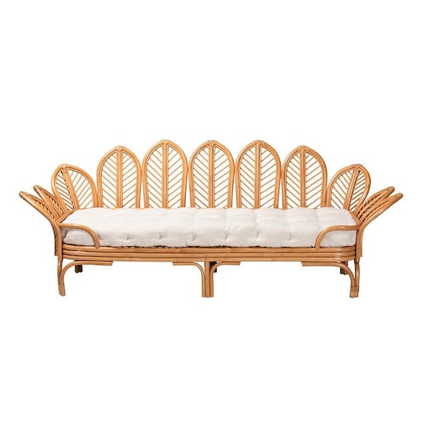 Bali & Pari Loften Bohemian Light Honey Rattan Daybed - 246-13597-ZORO
