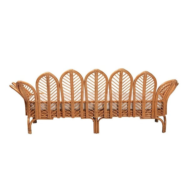 Bali & Pari Loften Bohemian Light Honey Rattan Daybed - 246-13597-ZORO